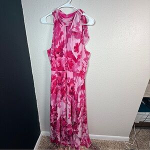 White House Black Market Pink Floral Maxi Dress